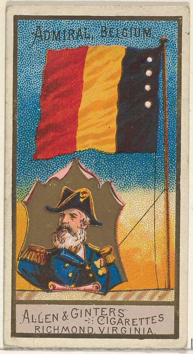 Admiral, Belgium, from the Naval Flags series (N17) for Allen & Ginter Cigarettes Brands — Allen & Ginter