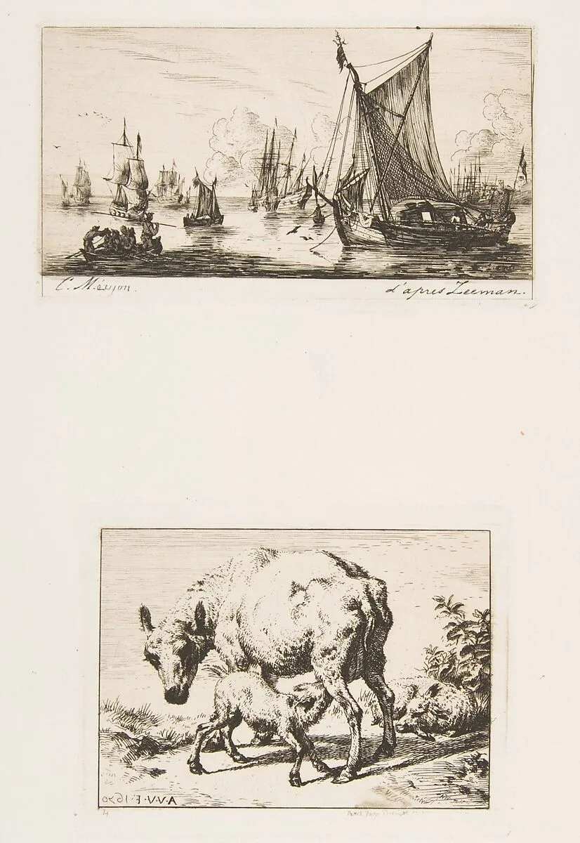 South Sea Fishers; Ewe with Two Lambs — Charles Meryon|Reinier Nooms, called Zeeman|Adriaen van de Velde