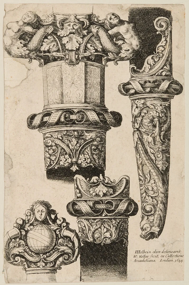 Print of Designs for Hilt and Sheath Fittings — Wenceslaus Hollar|Hans Holbein the Younger