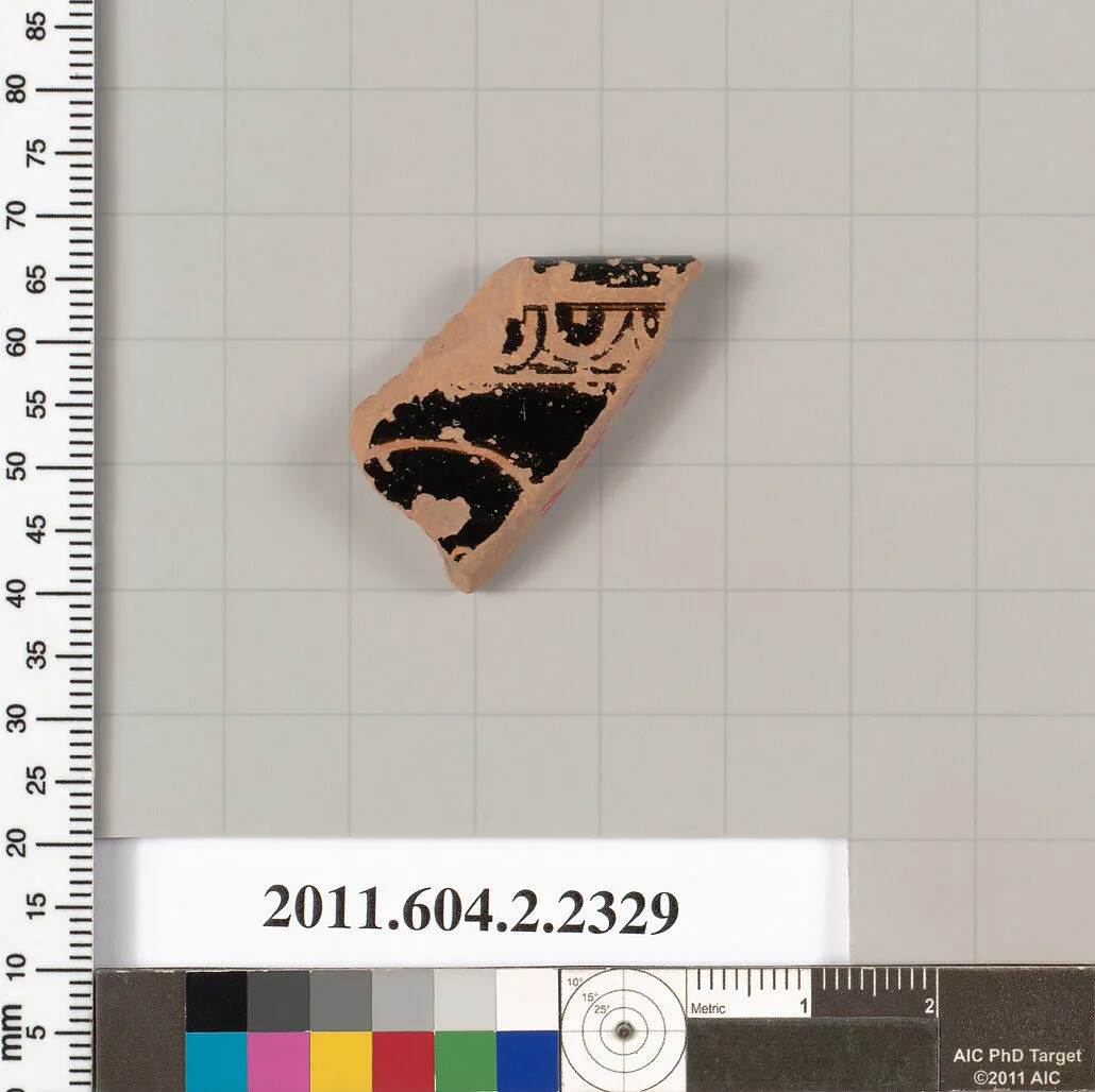 Terracotta rim fragment of a skyphos (deep drinking cup)? — Unknown