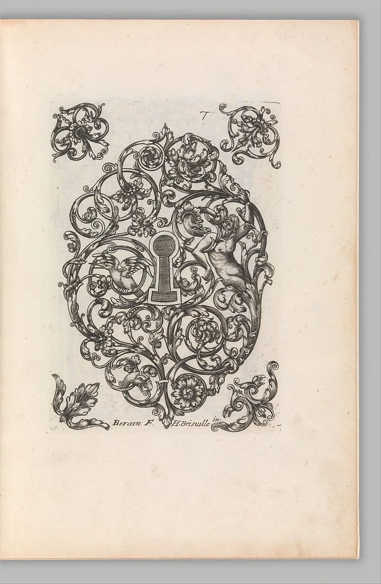 Diverses Pieces de Serruriers, page 8 (recto) — Hugues Brisville|Jean Berain|Gabriel Ladame