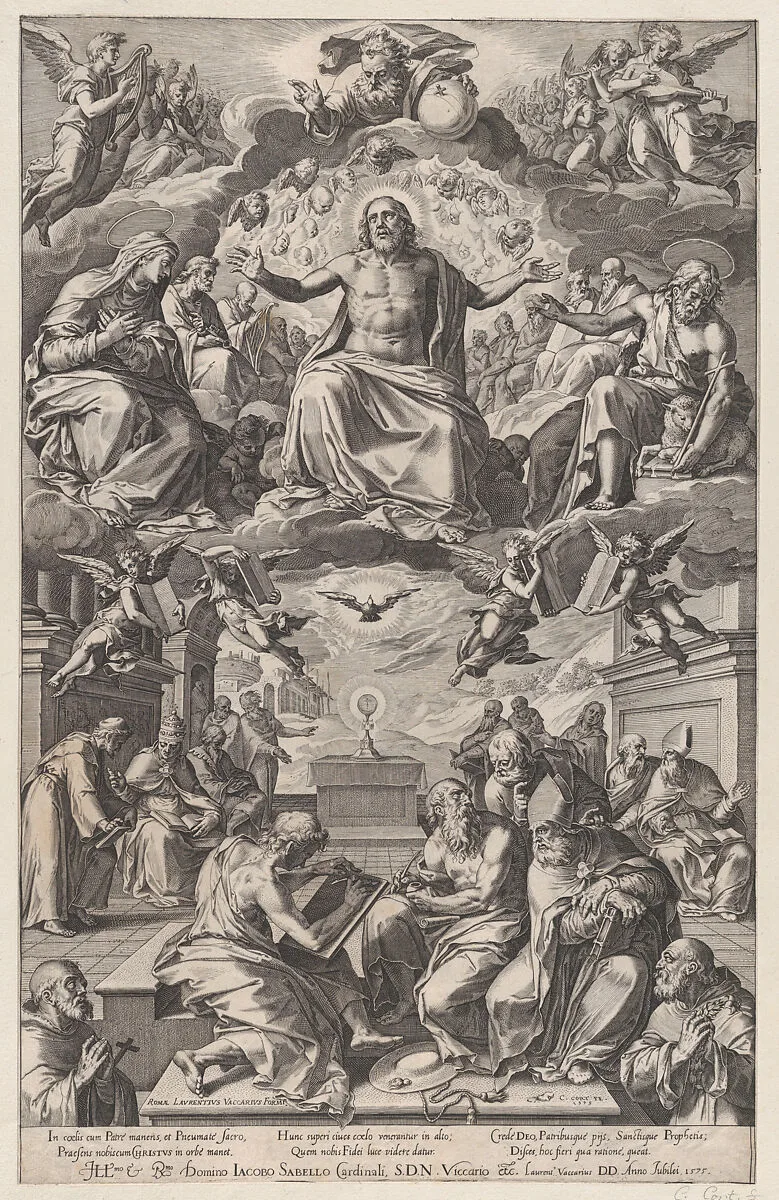 The Dispute of the Church Fathers over the Holy Sacrament — Cornelis Cort|Federico Zuccaro (Zuccari)