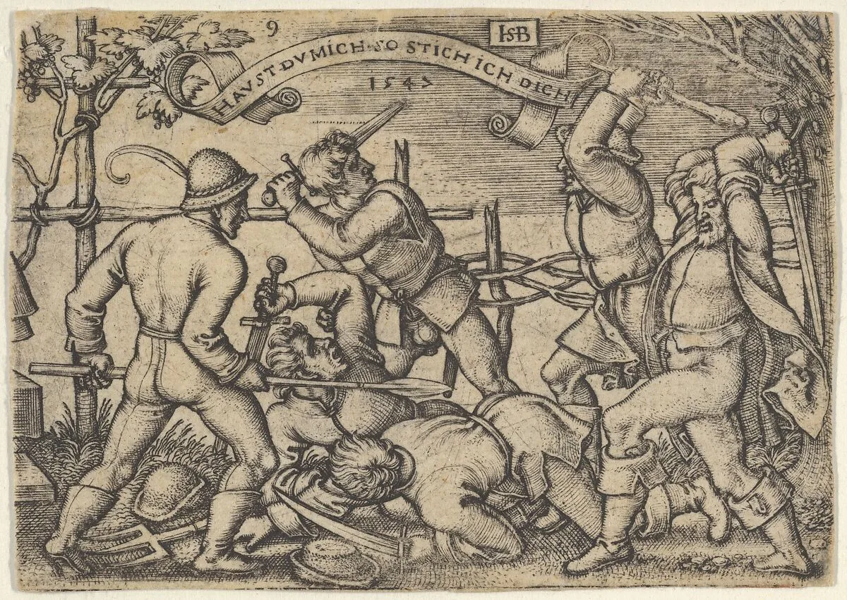 Peasants' Brawl from The Peasants' Feast or the Twelve Months — Sebald Beham