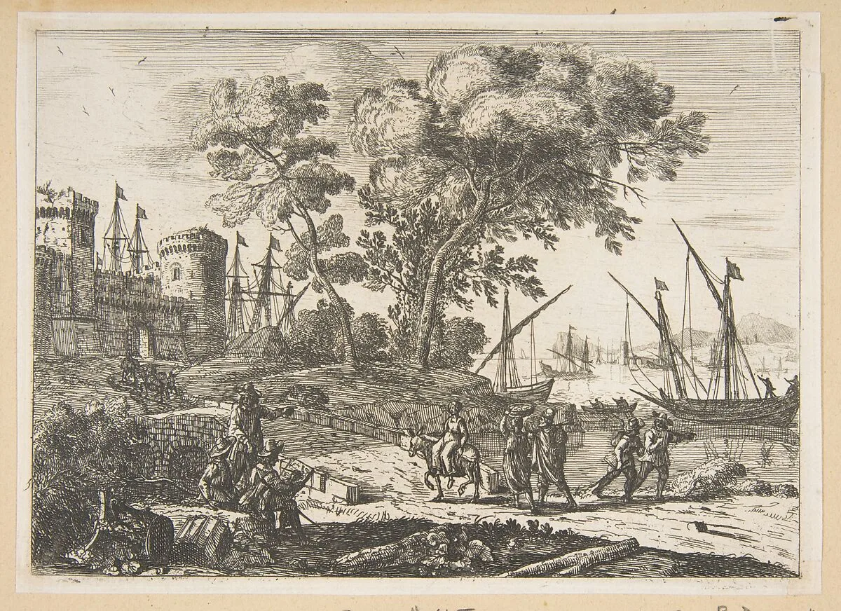 Coast Scene with an Artist — Claude Lorrain (Claude Gellée)