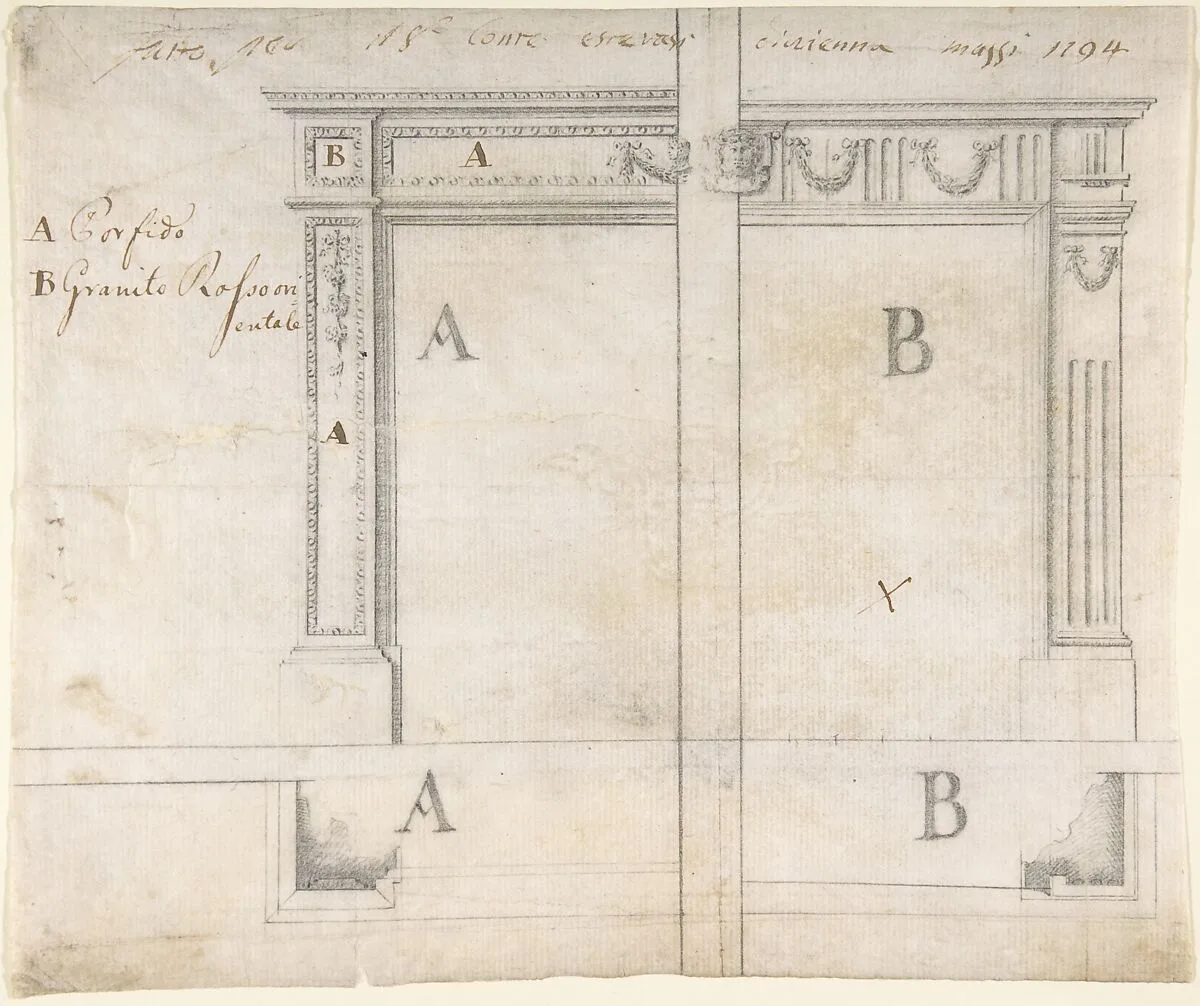 Alternate Designs for a Chimneypiece — Anonymous, Italian, Bolognese 18th century artist
