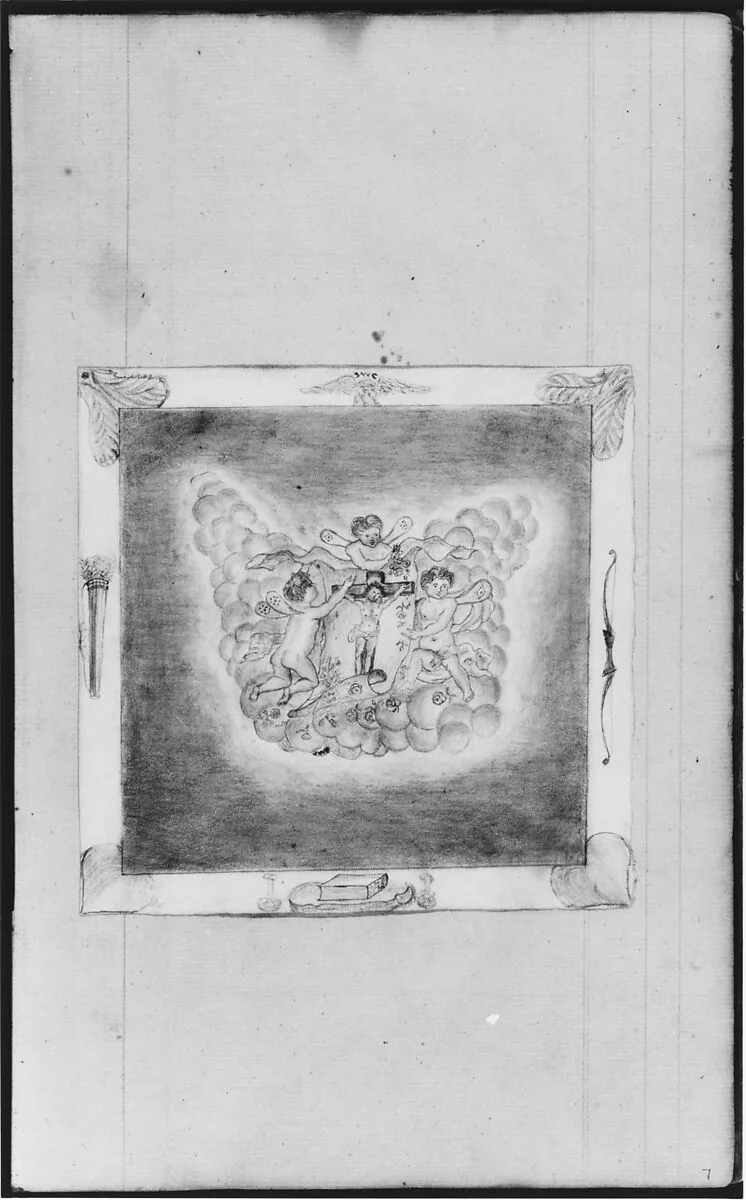 Crucifixion with Angels (from Sketchbook) — John William Casilear