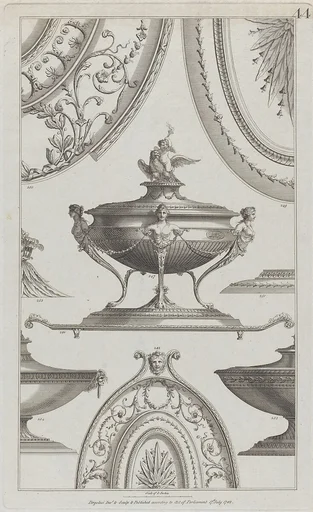 Vases and Vessels, nos. 248–254, plate 44 from "Designs for Various Ornaments"