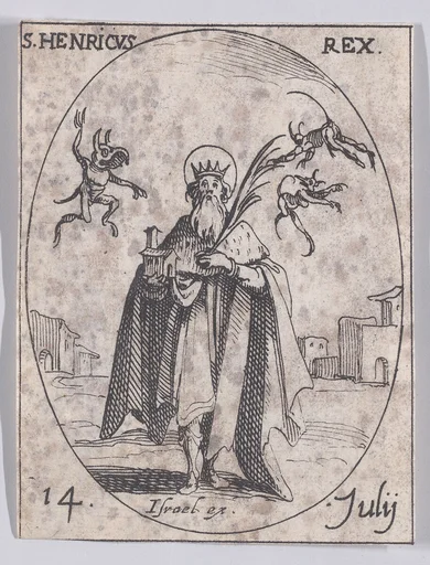 S. Henri, roi (St. Henry, King), July 14th, from "Les Images De Tous Les Saincts et Saintes de L'Année" (Images of All of the Saints and Feast Days of the Year)
