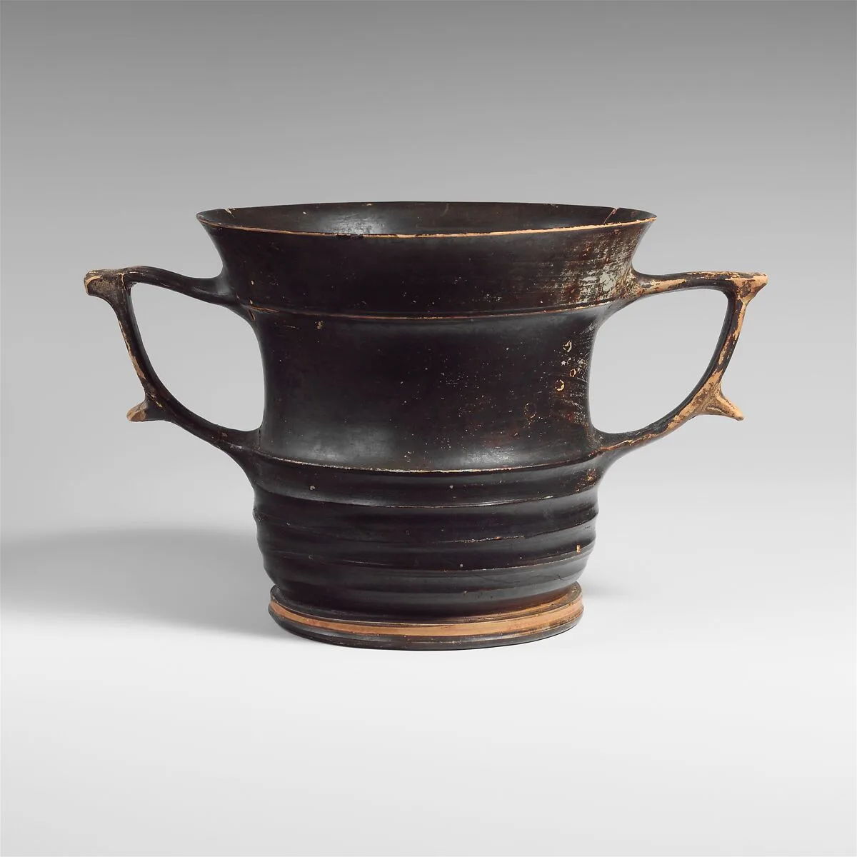 Terracotta kantharos: karchesion (deep cylindrical drinking cup) — Unknown