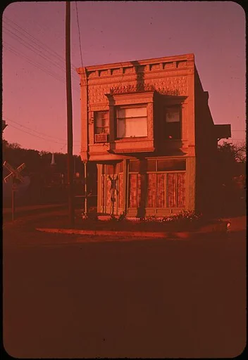 [14 Views of Wooden Mail Wagon and Railroad Depot]