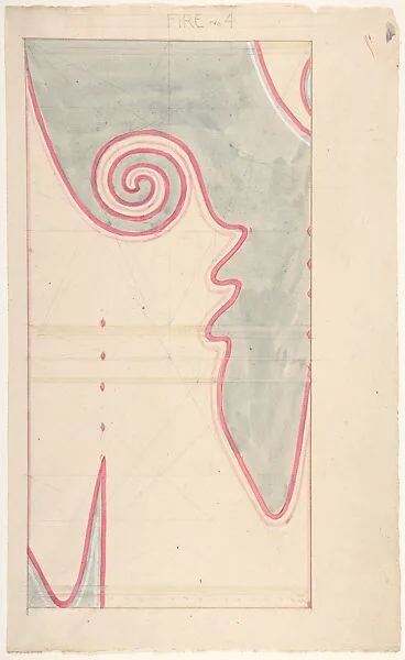 Design for a Rug: "Fire No. 4" — Maxwell Ashby Armfield