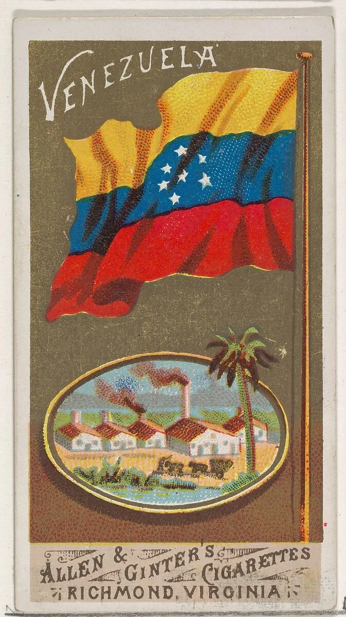Venezuela, from Flags of All Nations, Series 1 (N9) for Allen & Ginter Cigarettes Brands — Allen & Ginter