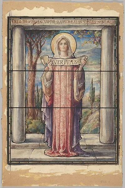 Veritas: Design for a Memorial Stained Glass Window — D. Maitland Armstrong|Helen Maitland Armstrong