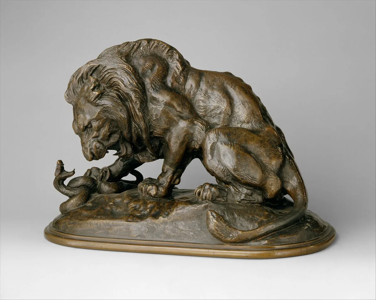 Lion and Serpent (Lion au Serpent) — Antoine-Louis Barye