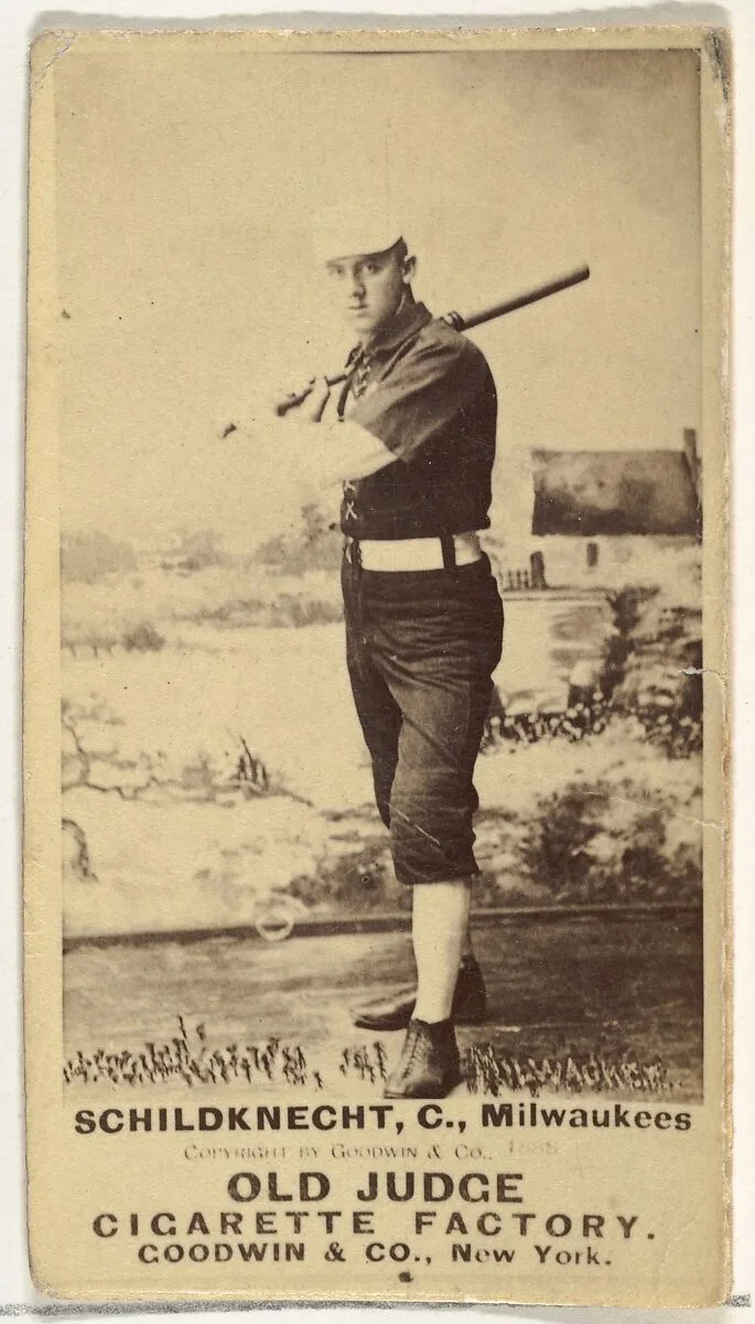 Schildknecht, Catcher, Milwaukee, from the Old Judge series (N172) for Old Judge Cigarettes — Goodwin & Company