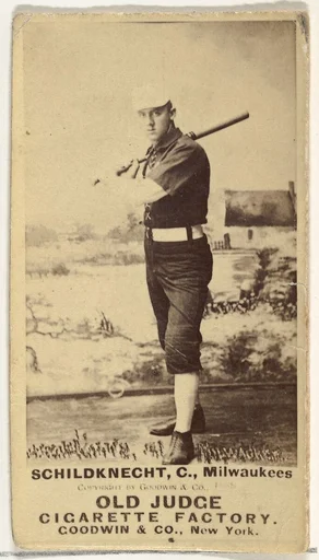Schildknecht, Catcher, Milwaukee, from the Old Judge series (N172) for Old Judge Cigarettes