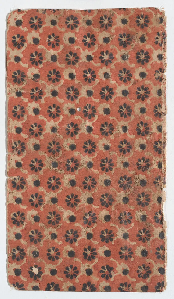 Sheet with overall floral and dot pattern — Anonymous