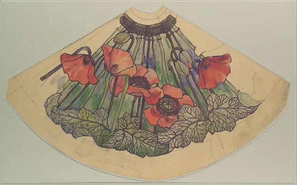 Study for Poppy Shade — Louis C. Tiffany|Clara Driscoll|Alice Gouvy