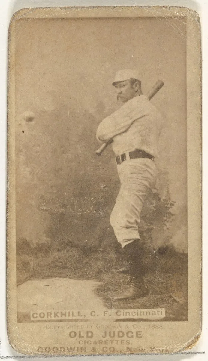 John Stewart "Pop" Corkhill, Center Field, Cincinnati, from the Old Judge series (N172) for Old Judge Cigarettes — Goodwin & Company