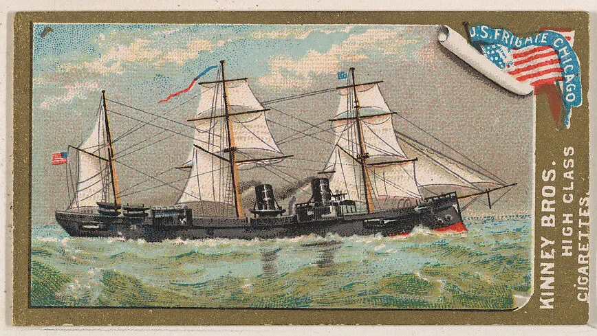 U.S. Frigate Chicago, from the Naval Vessels of the World series (N226) issued by Kinney Bros. — Kinney Brothers Tobacco Company