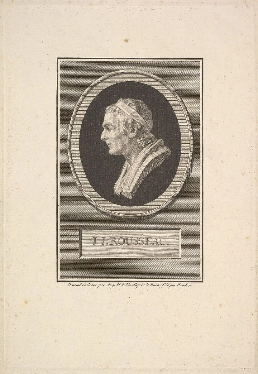 Portrait of Jean-Jacques Rousseau — Augustin de Saint-Aubin|Jean Antoine Houdon|Jean Jacques Rousseau