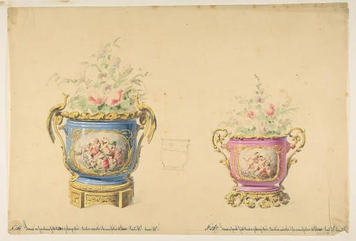 Design for Two Sèvres Porcelain Flower Pots