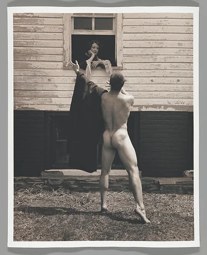 [Male Nude Reaching toward Woman in Window]