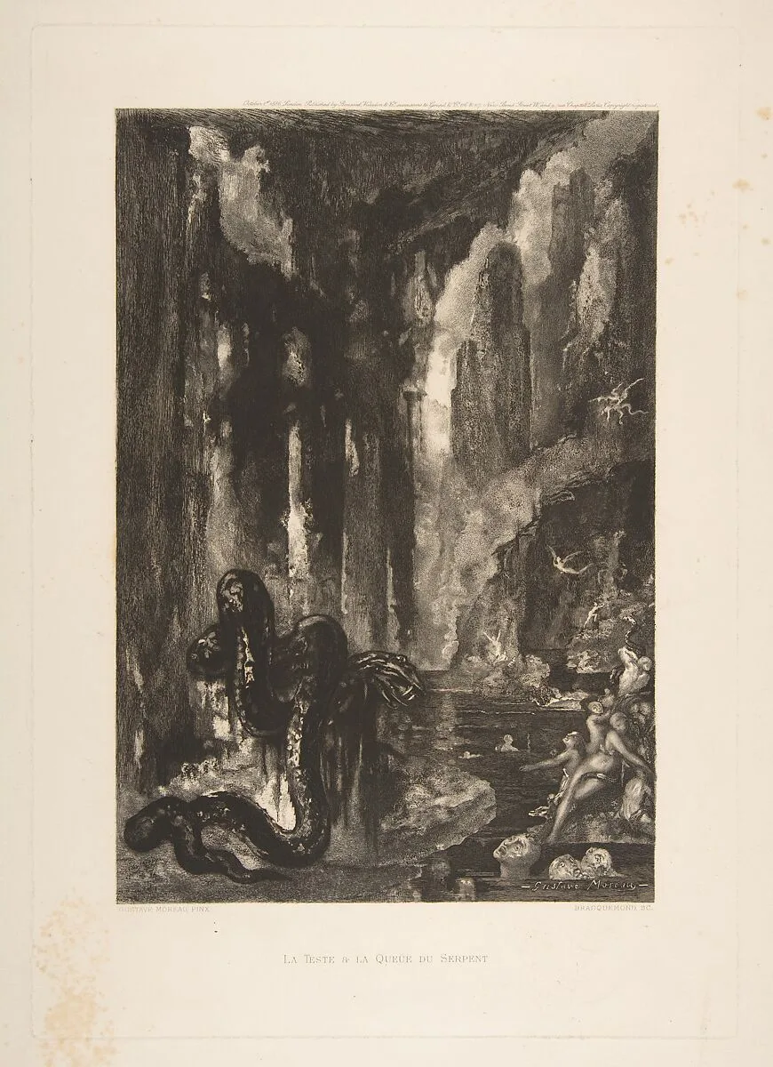 La Tête et la queue du serpent — Félix Bracquemond|Gustave Moreau|Jean de La Fontaine|Boussod, Valadon and Co.|Boussod, Valadon & Co.