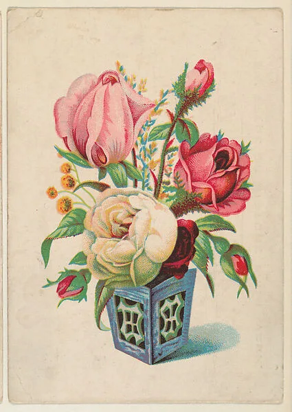 Bouquet of roses, bakery card from the Picture Cards series (D63), issued by the Manhattan Biscuit Company — Manhattan Biscuit Company