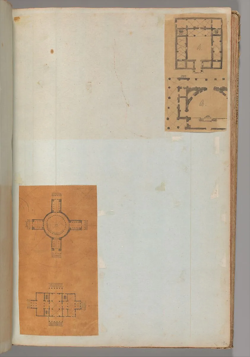 Page from a Scrapbook containing Drawings and Several Prints of Architecture, Interiors, Furniture and Other Objects — Pierre François Léonard Fontaine|Charles Percier