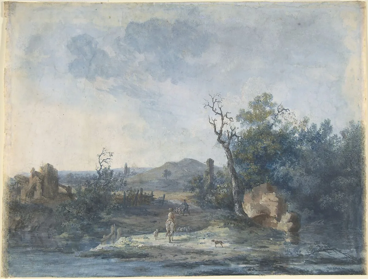 Figures on a Country Road — Louis Gabriel Moreau