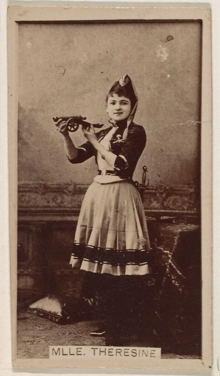 Mlle. Theresine, from the Actresses series (N245) issued by Kinney Brothers to promote Sweet Caporal Cigarettes — Kinney Brothers Tobacco Company