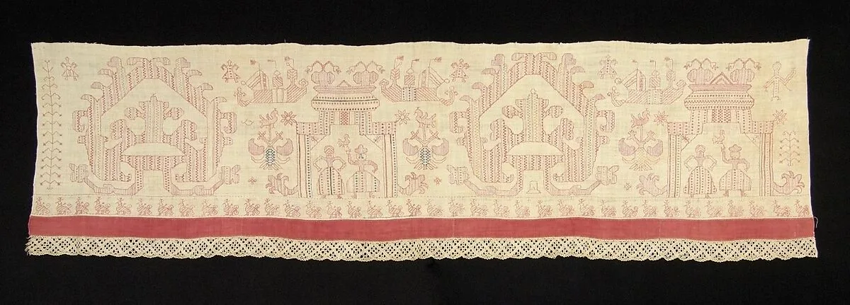 Bed curtain border — Unknown