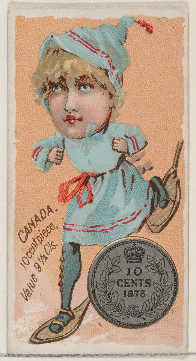 Canada, 10 Cent Piece, from the series Coins of All Nations (N72, variation 2) for Duke brand cigarettes — W. Duke, Sons & Co.