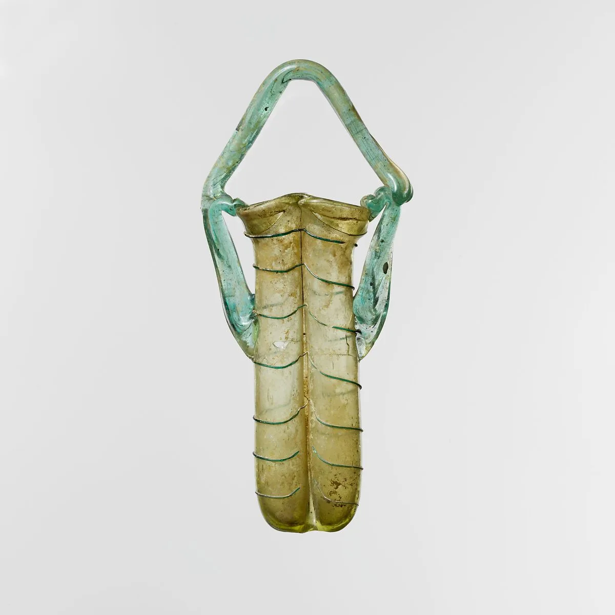 Glass double cosmetic flask (kohl tube) — Unknown