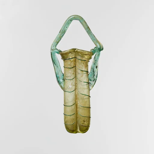 Glass double cosmetic flask (kohl tube)