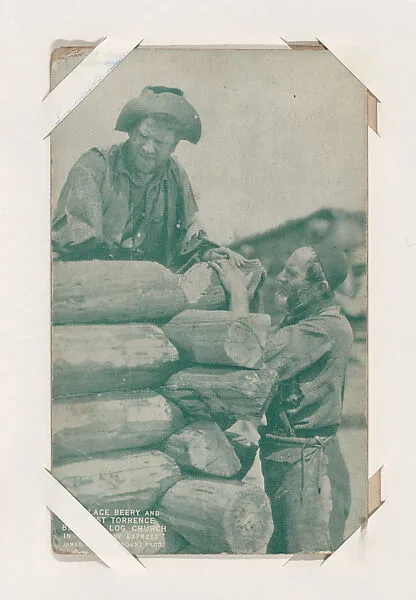 Wallace Beery and Ernest Torrence in "The Pony Express" from Western Stars or Scenes Exhibit Cards series (W412) — Unknown