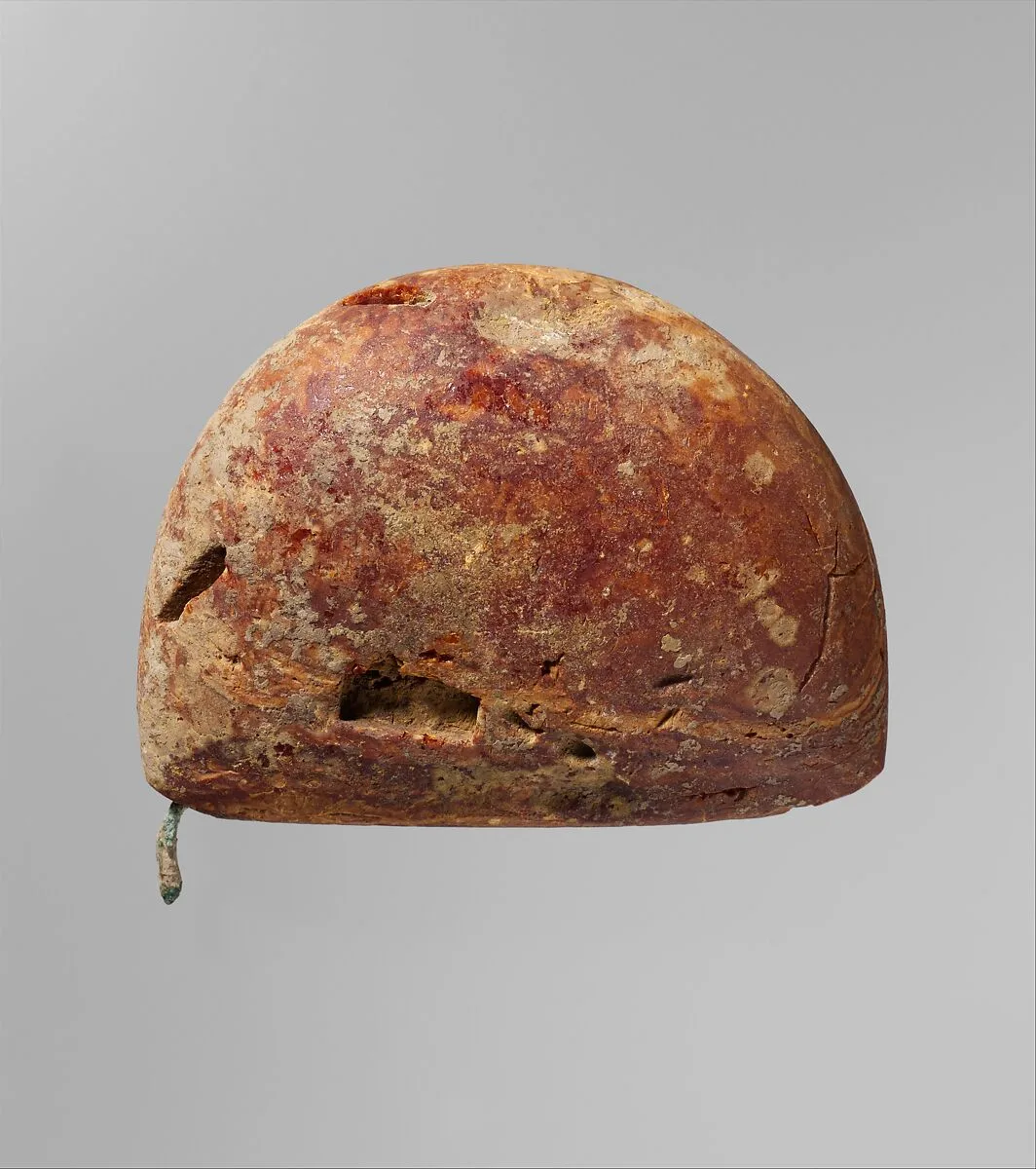 Bronze and amber fibula (safety pin) — Unknown