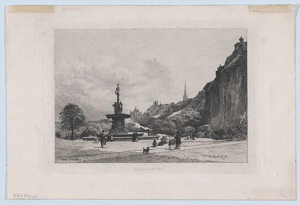 Prince's Street Gardens, Edinburgh, from "The Portfolio" — William Ewart Lockhart|Alfred-Louis Brunet-Debaines|Imprimerie Durand