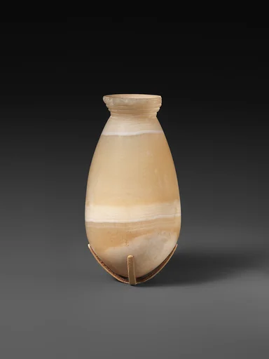 Bag-shaped jar with ridged neck