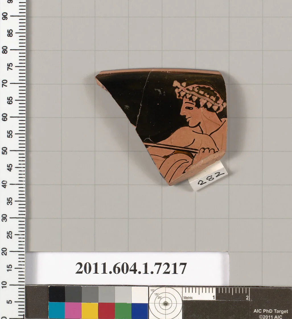 Terracotta rim fragment of a kylix (drinking cup) — Makron