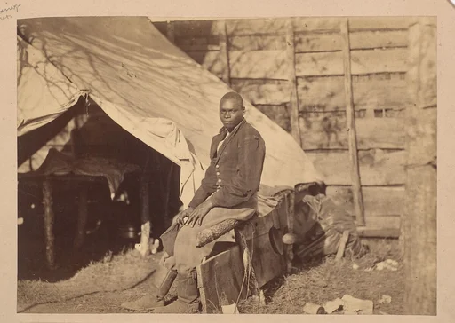 [Black Soldier in Camp]