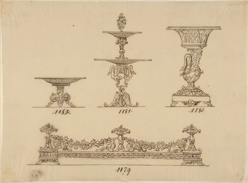 Design for a Compote Dish, a Server and an Urn