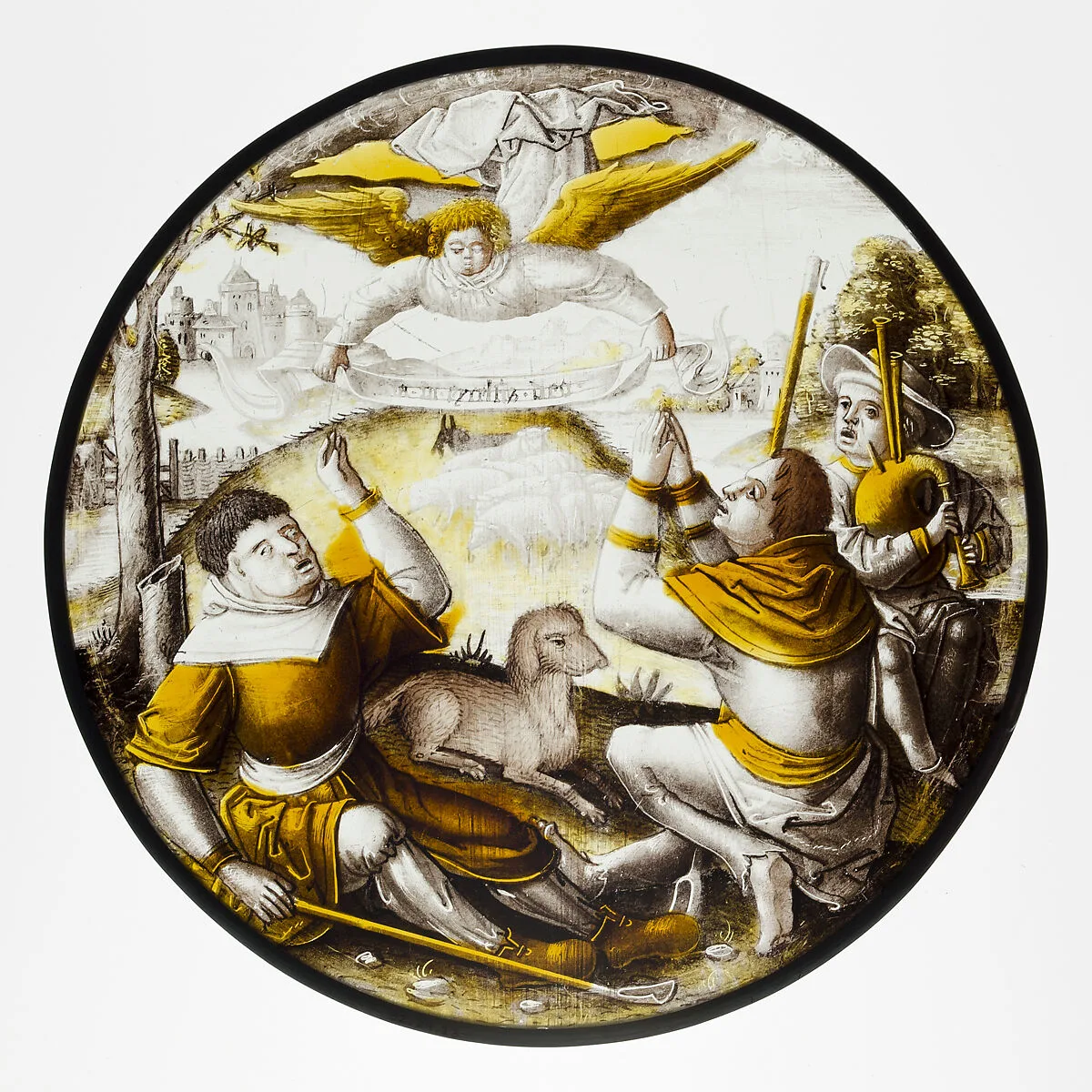 Roundel with Annunciation to the Shepherds — Unknown