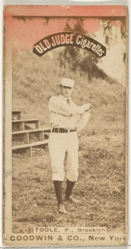 Toole, Pitcher, Brooklyn, from the Old Judge series (N172) for Old Judge Cigarettes