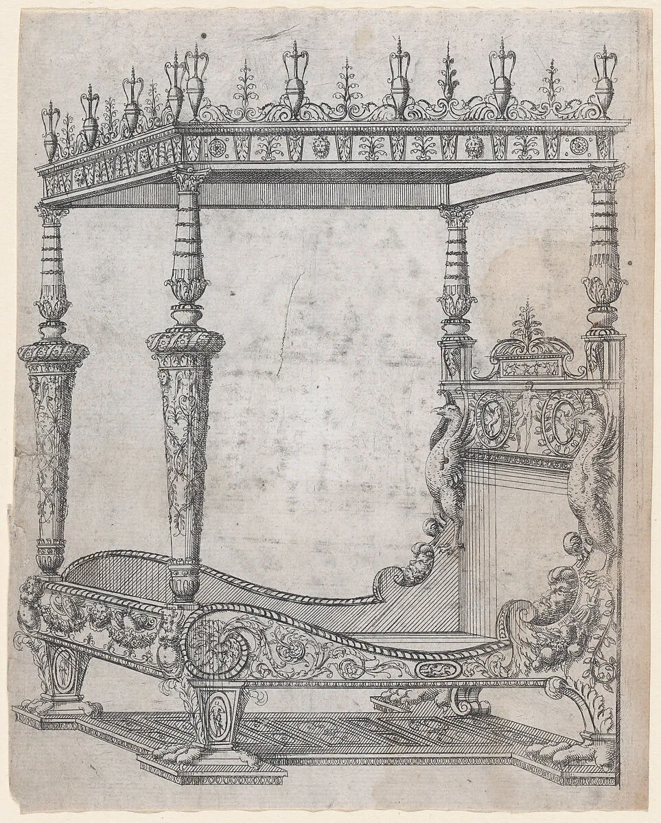 Design for a Four Poster Bed — Jacques Androuet Du Cerceau