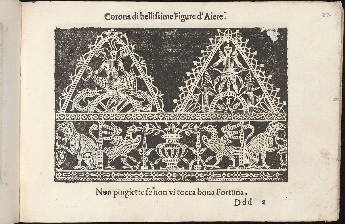 Corona delle Nobile et Virtuose Donne, Libro Terzo, page 22 (recto) — Alessandro de' Vecchi|Cesare Vecellio