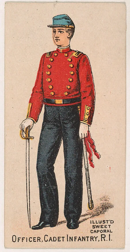 Officer, Cadet Infantry, Rhode Island, from the Military Series (N224) issued by Kinney Tobacco Company to promote Sweet Caporal Cigarettes — Kinney Brothers Tobacco Company
