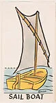 Sail Boat, bakery insert card from the Pinocchio Circus Performers series (D64) — Walt Disney Productions