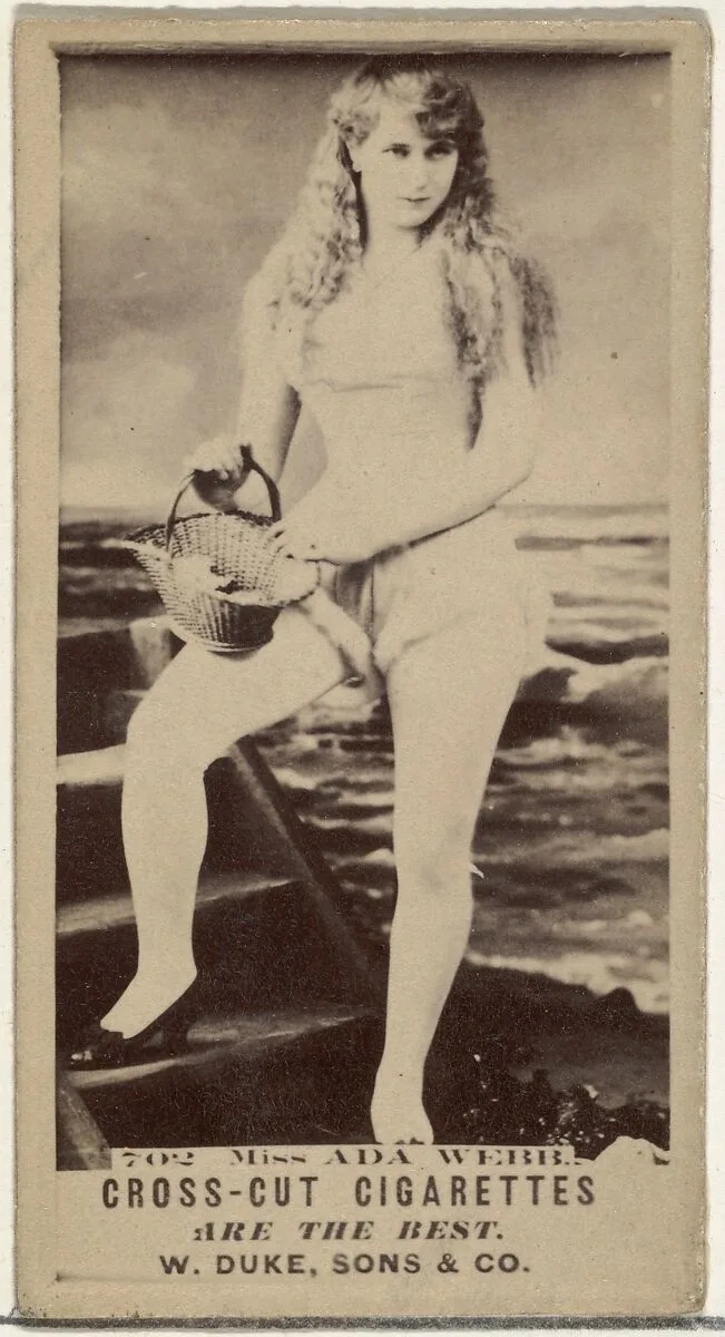 Card Number 702, Ada Webb, from the Actors and Actresses series (N145-3) issued by Duke Sons & Co. to promote Cross Cut Cigarettes — W. Duke, Sons & Co.